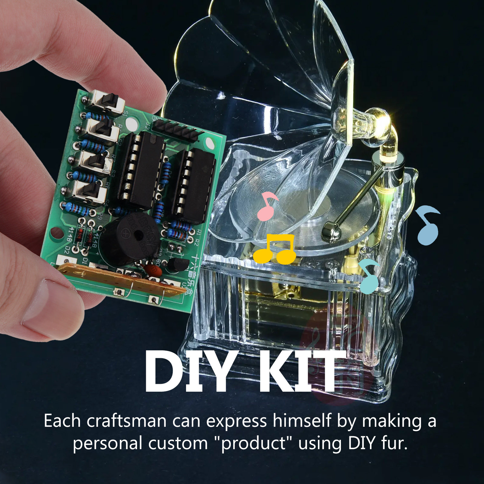 Diy Electronics Box - 1 Set Komponen Elektronik Kotak Musik